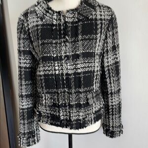 Stylish Black and White Tweed Jacket